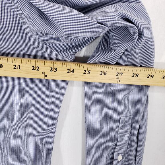 Calvin Klein Shirt Mens Extra Large Blue White Gingham Check Casual Button Up - Picture 9 of 13